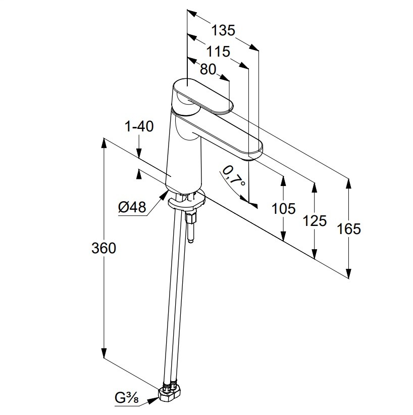 Смеситель для раковины Kludi Louva 242820575 хром