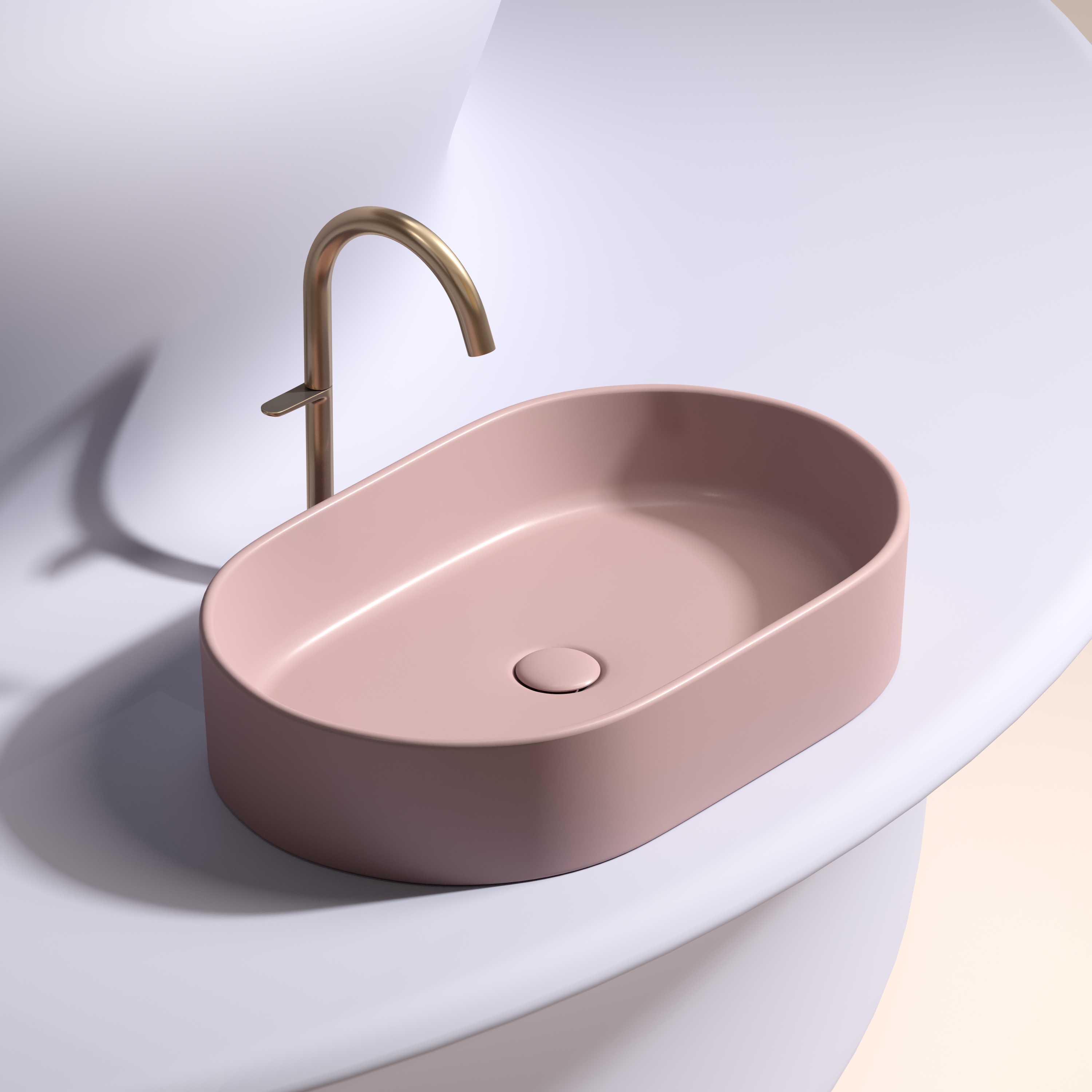 Раковина накладная 60см Ceramica Nova Element CN6048MP розовый матовый