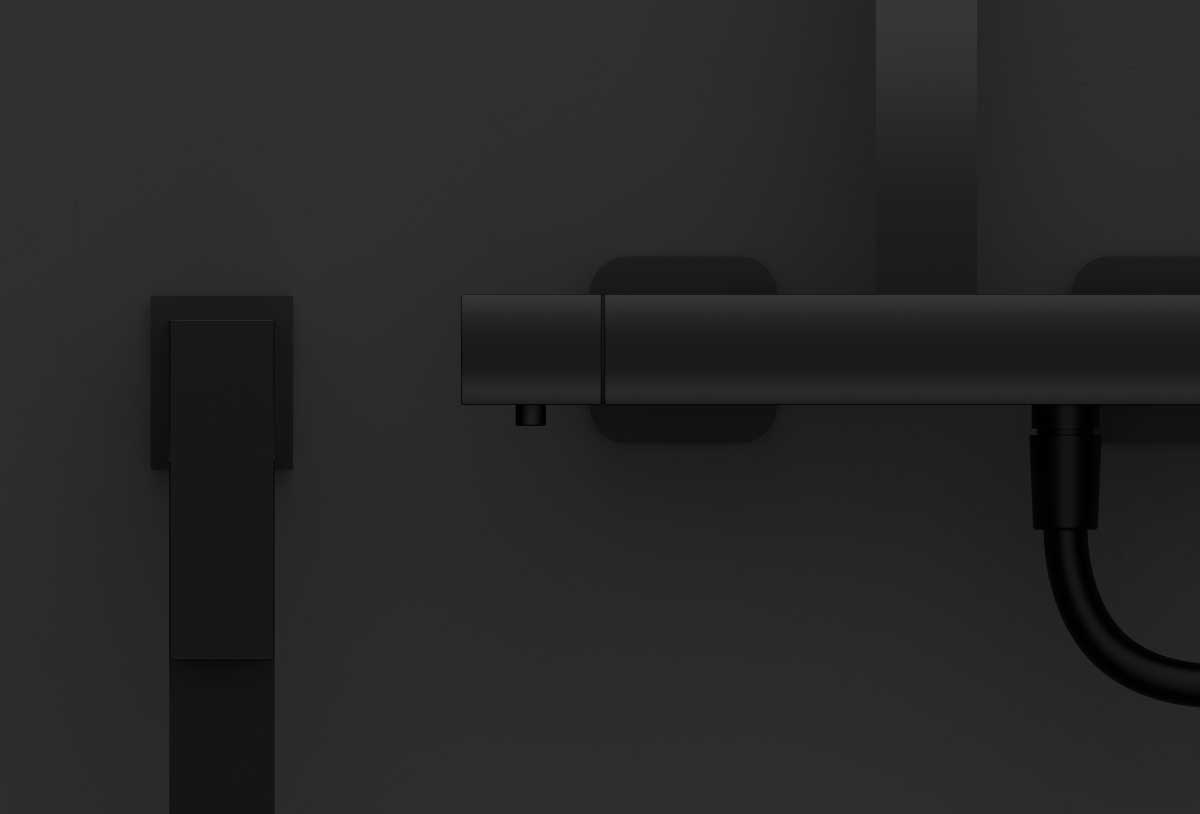 Душевая стойка с термостатом Vincea Next VSFS-1N0TMB черный матовый