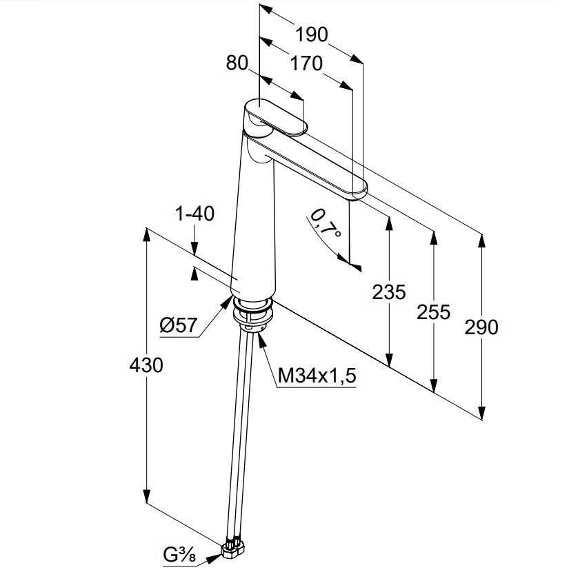 Смеситель для раковины Kludi Louva 242860575 хром