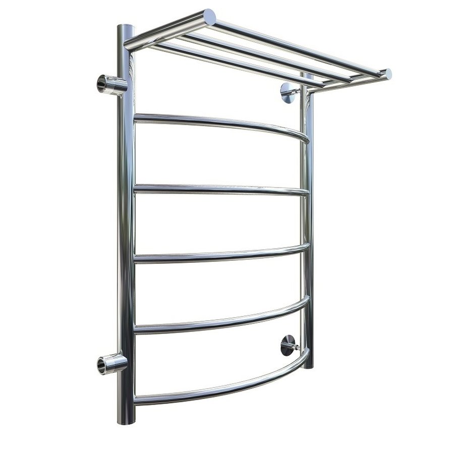 Полотенцесушитель водяной Тругор Приоритет серия 1 73,6х50 хром, с полкой, подключение левое