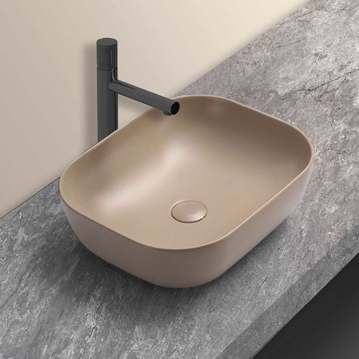 Раковина накладная 50см Vincea VBS-101MC капучино матовый