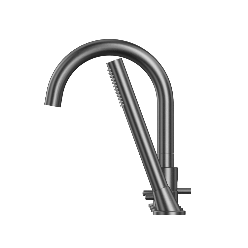 Смеситель для ванны на 4 отверстия WHITECROSS Y Y1232GM (оружейная сталь)