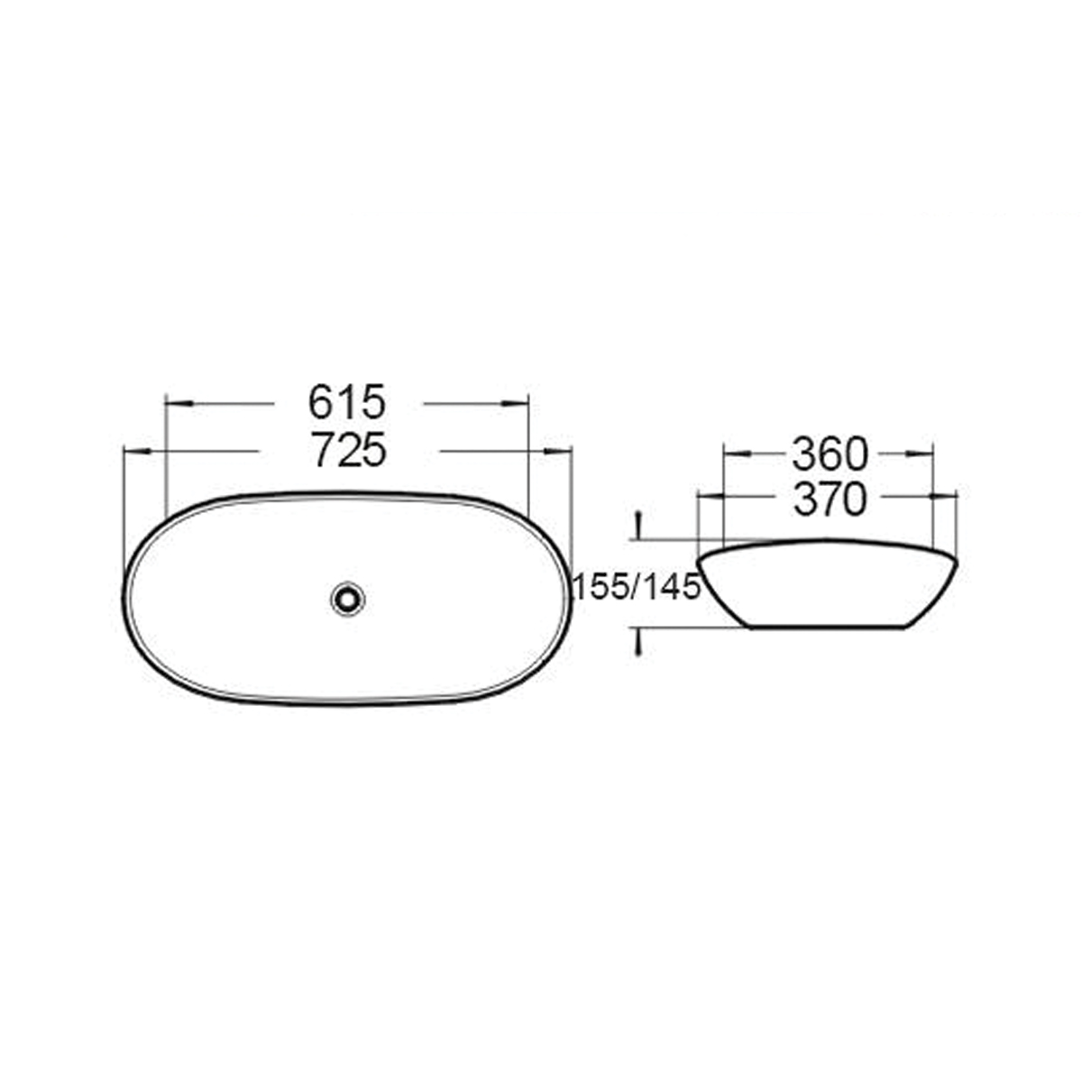 Раковина накладная 72см Vincea VBS-508MB черный матовый
