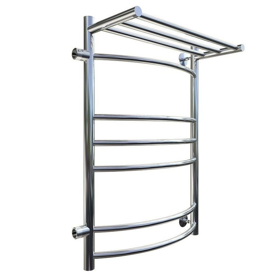 Полотенцесушитель водяной Тругор Приоритет серия 3 73,6х40 хром, с полкой, подключение левое