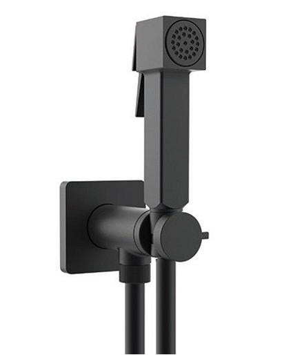 Гигиенический душ со смесителем Bossini Cube Brass E38003B.073 черный матовый