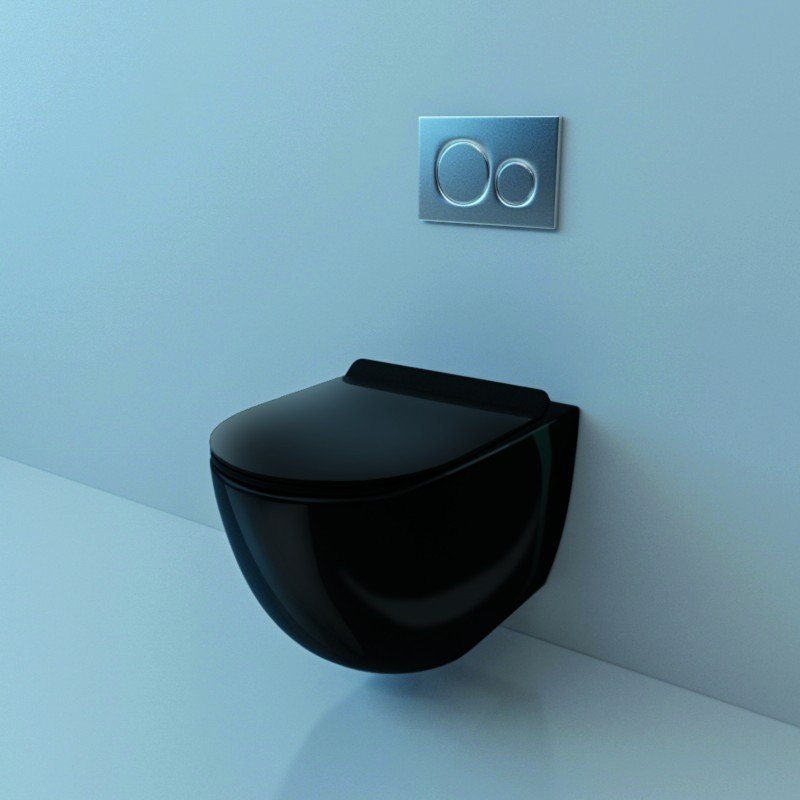 Унитаз подвесной Esbano GARCIA черный, с сиденьем микролифт