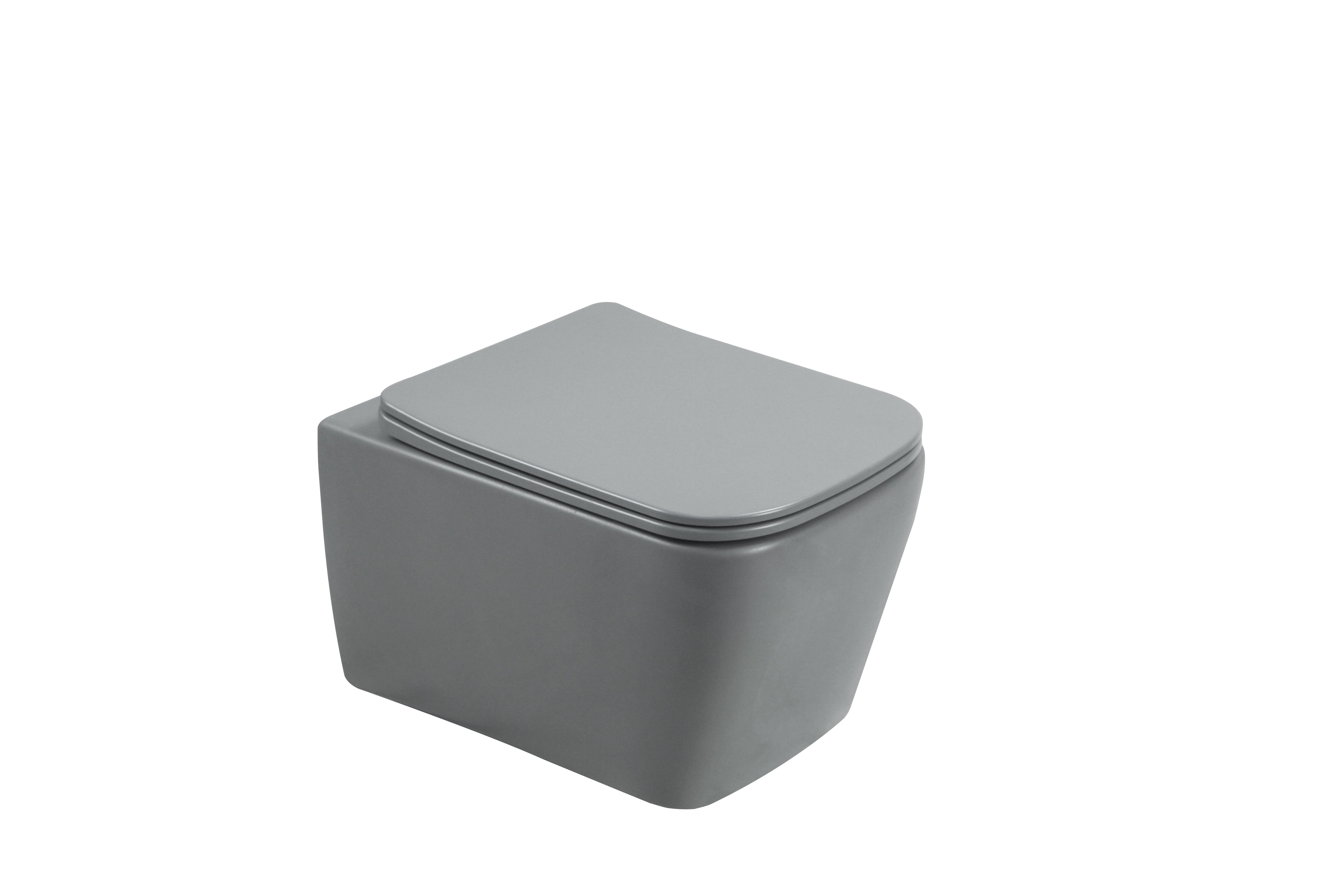 Унитаз подвесной Esbano TIRON-C серый матовый, с сиденьем микролифт