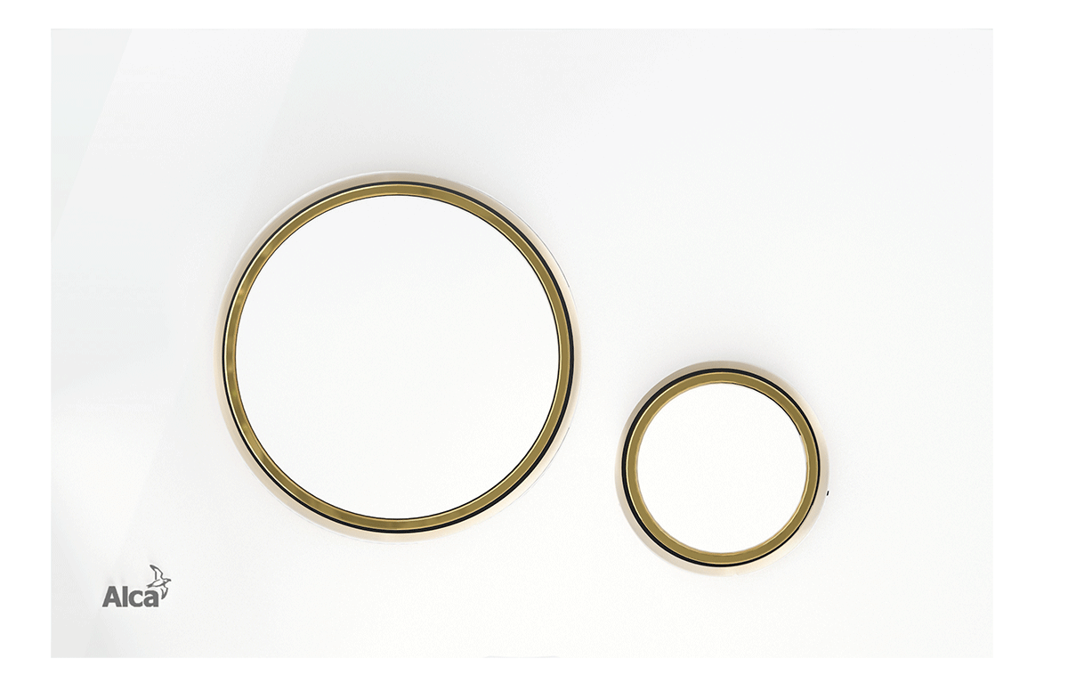 Кнопка смыва AlcaPlast THIN M775 белый;золото