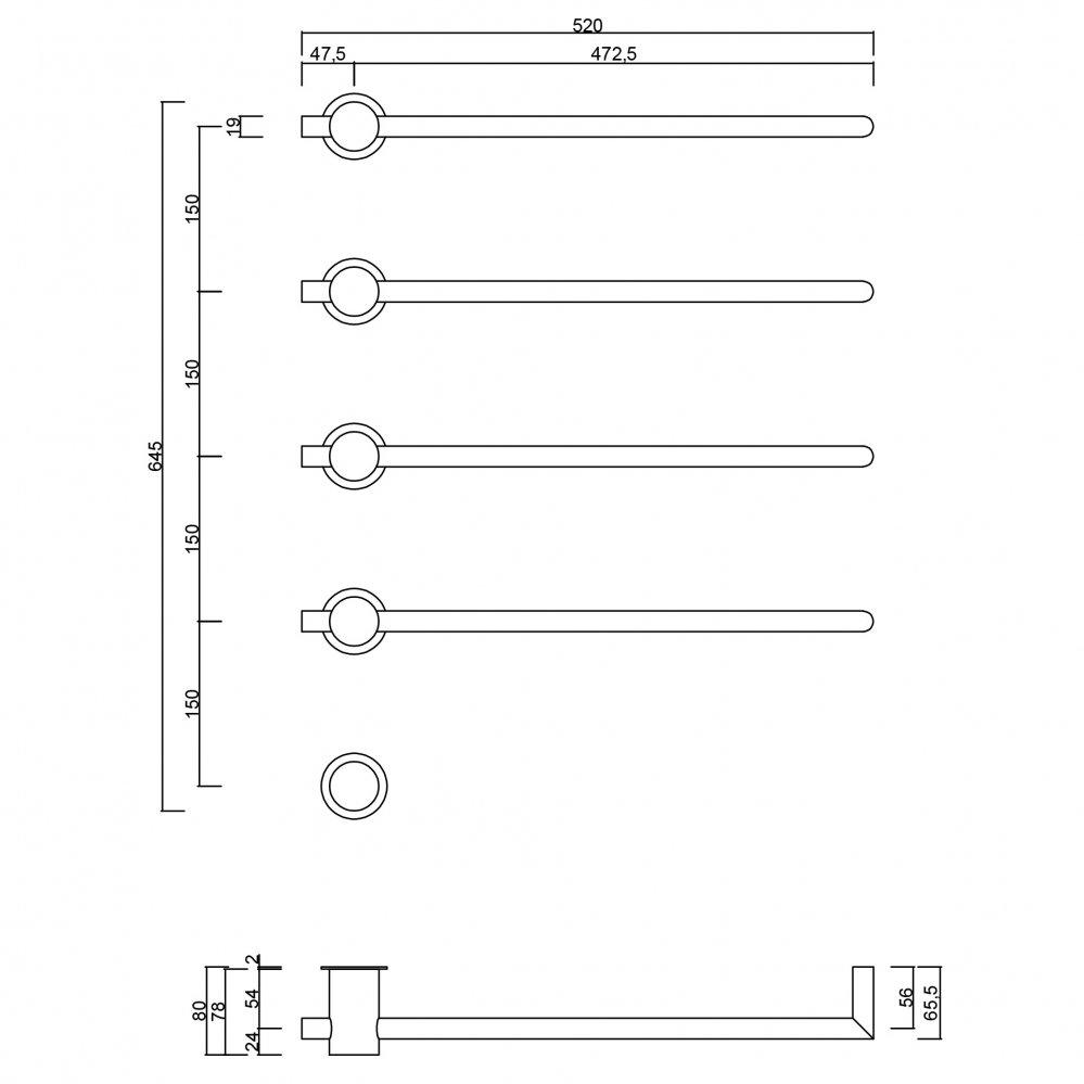 Полотенцесушитель электрический ABBER Charme AH4004MW белый матовый