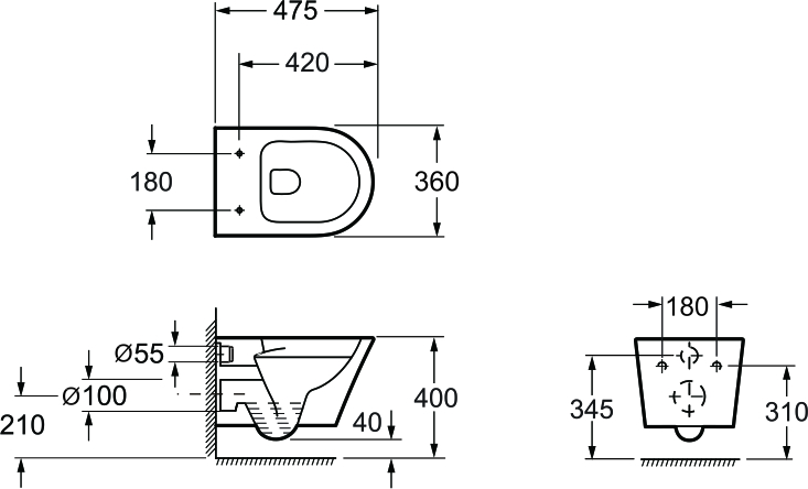 Унитаз подвесной Grossman Modern GR-P3011 белый, с сиденьем микролифт