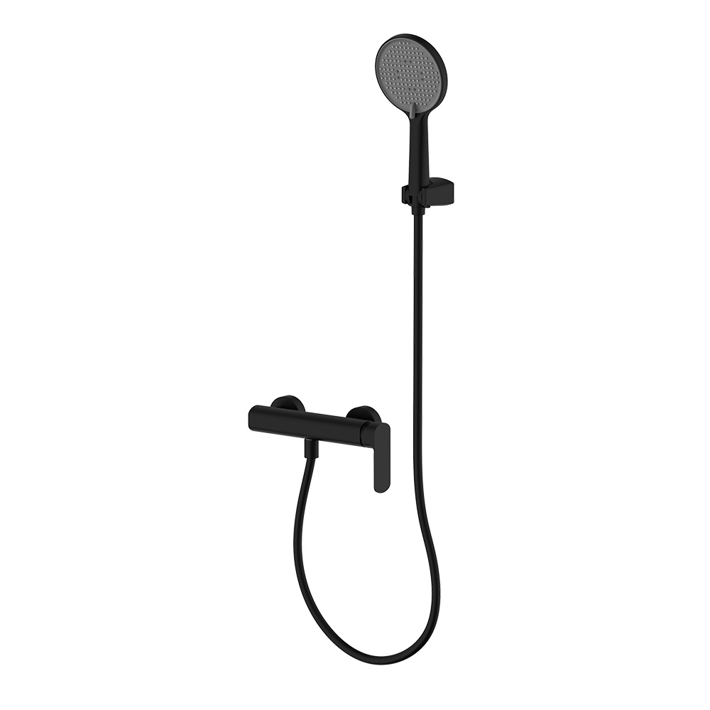 Смеситель для душа с душевым набором AQUAme Monza AQM6313MB черный матовый