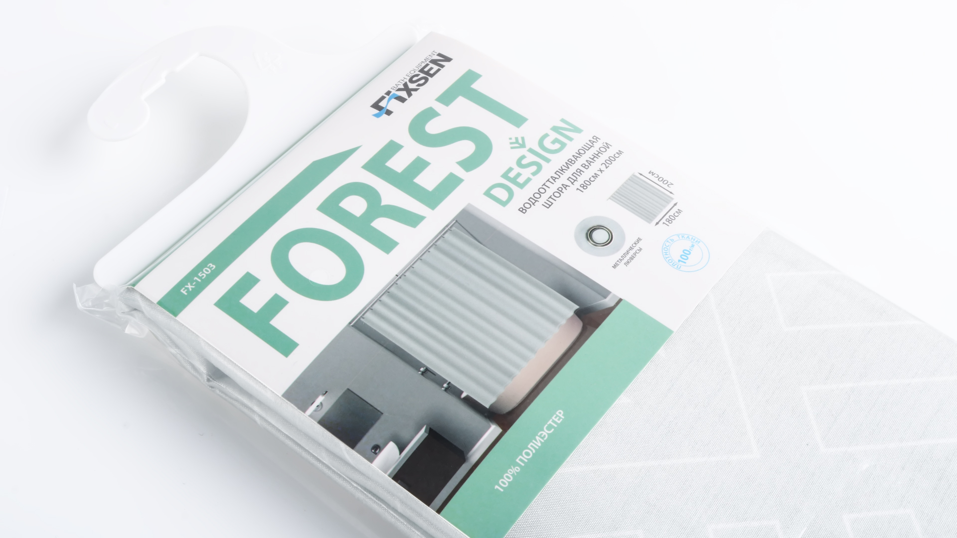 Шторка для ванной Fixsen Forest FX-1503, без колец