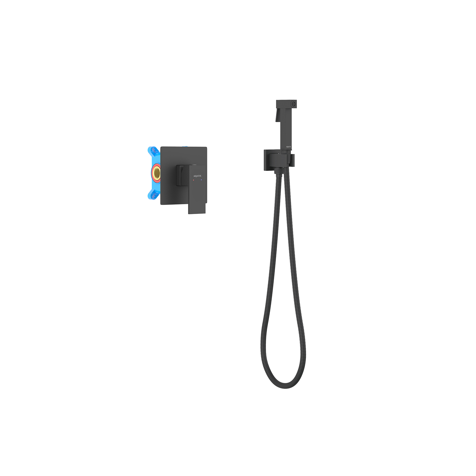 Гигиенический душ со смесителем Aquatek Либра AQ1619MB черный матовый