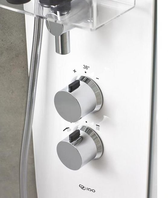 Душевая кабина IDO Showerama 10-5 558.204.306 90x80x215 профиль матовый, стекло прозрачное, задние стенки прозрачное