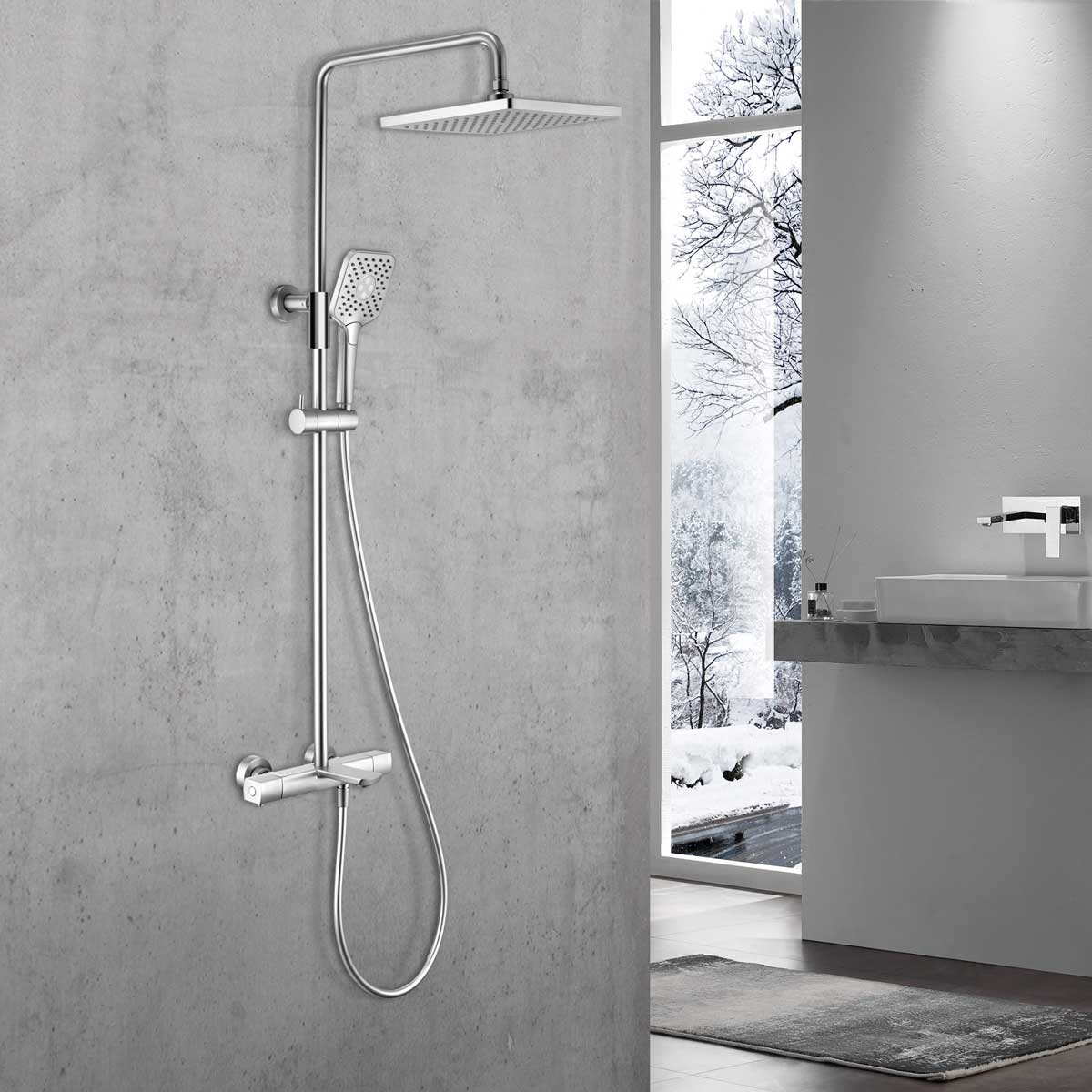 Душевая стойка с термостатом Vincea Next VSFS-1N1TCH хром