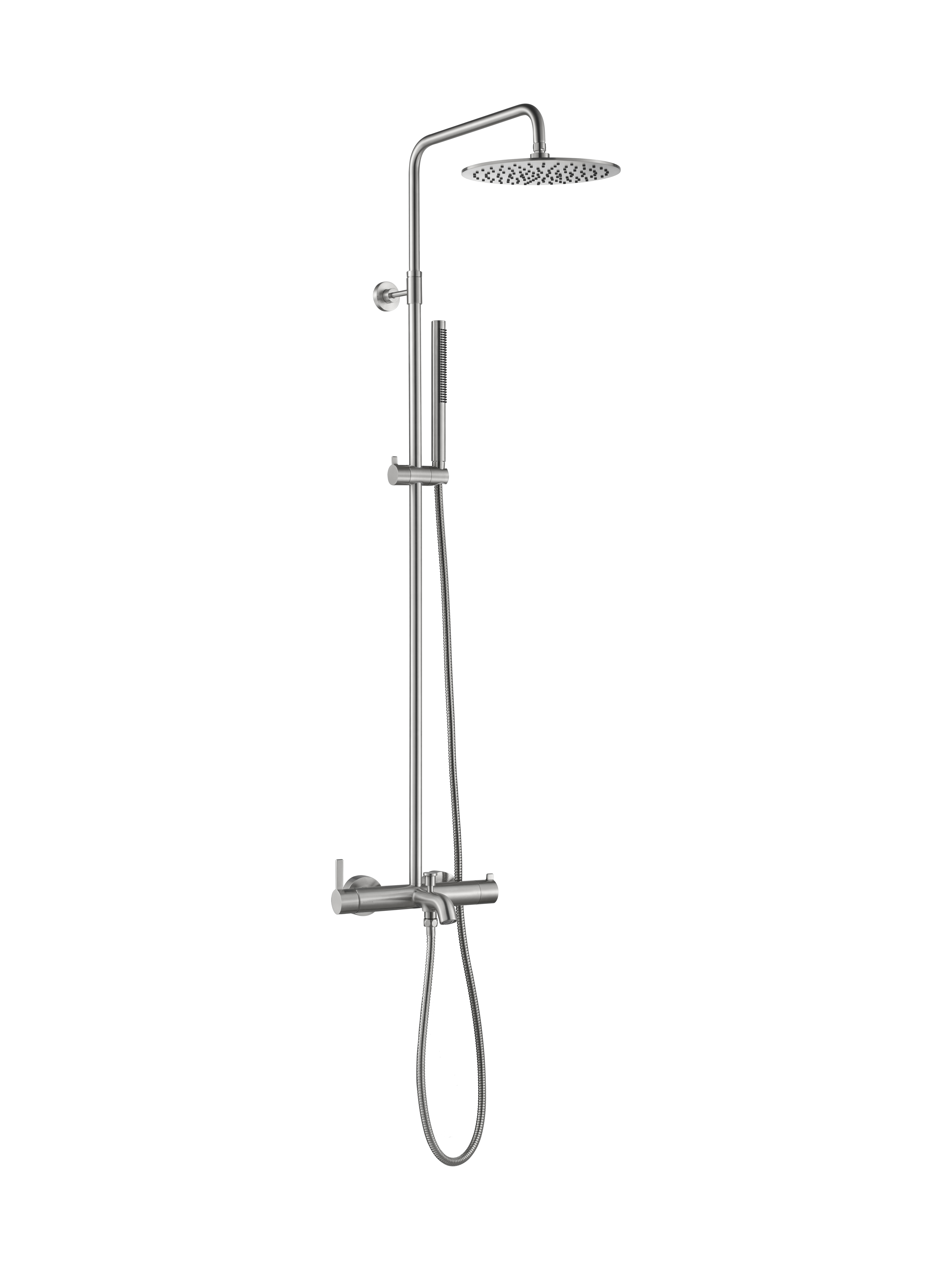 Душевая стойка для ванны со смесителем Benesque Lumiere 20010102 никель брашированный