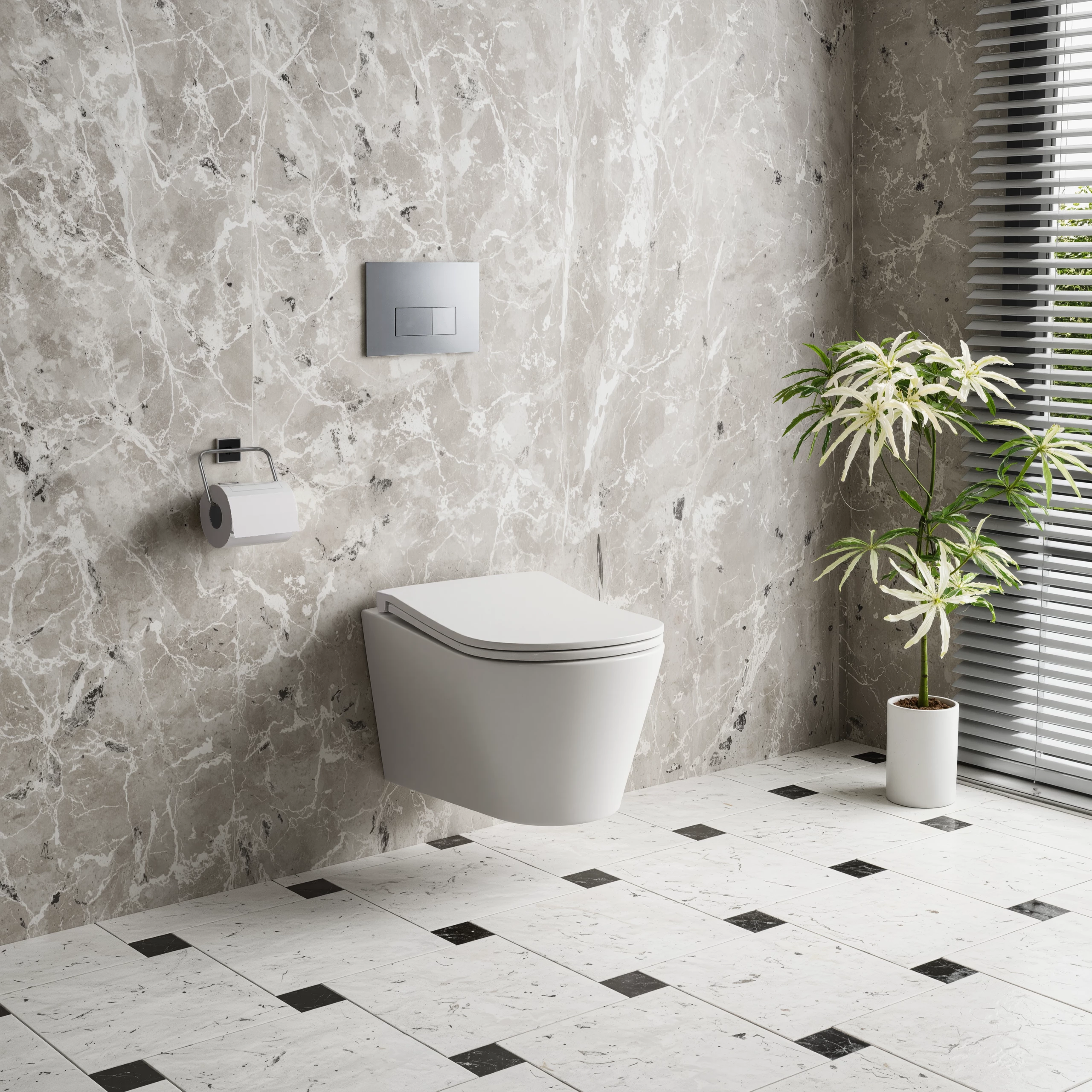 Унитаз подвесной D&K Bamberg DT1556516 белый, с сиденьем микролифт