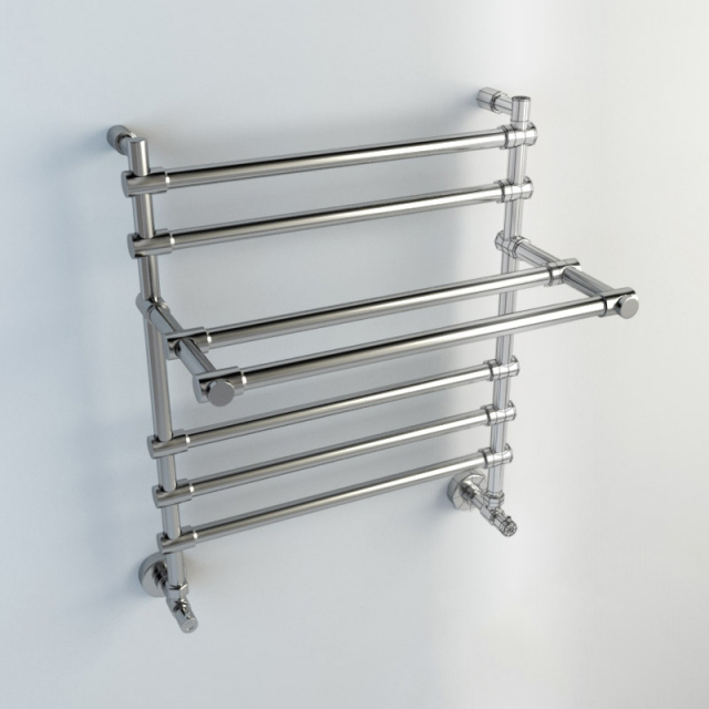 Полотенцесушитель водяной Margaroli Sole 452 4524705CRP 628х535 с полкой, хром