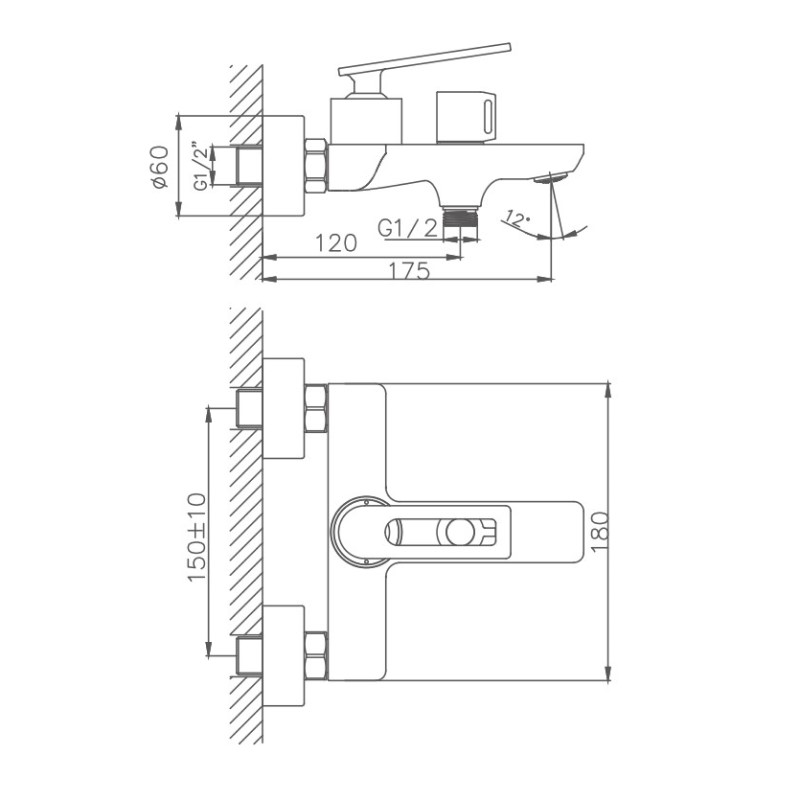Смеситель для ванны Haiba HB60589, хром