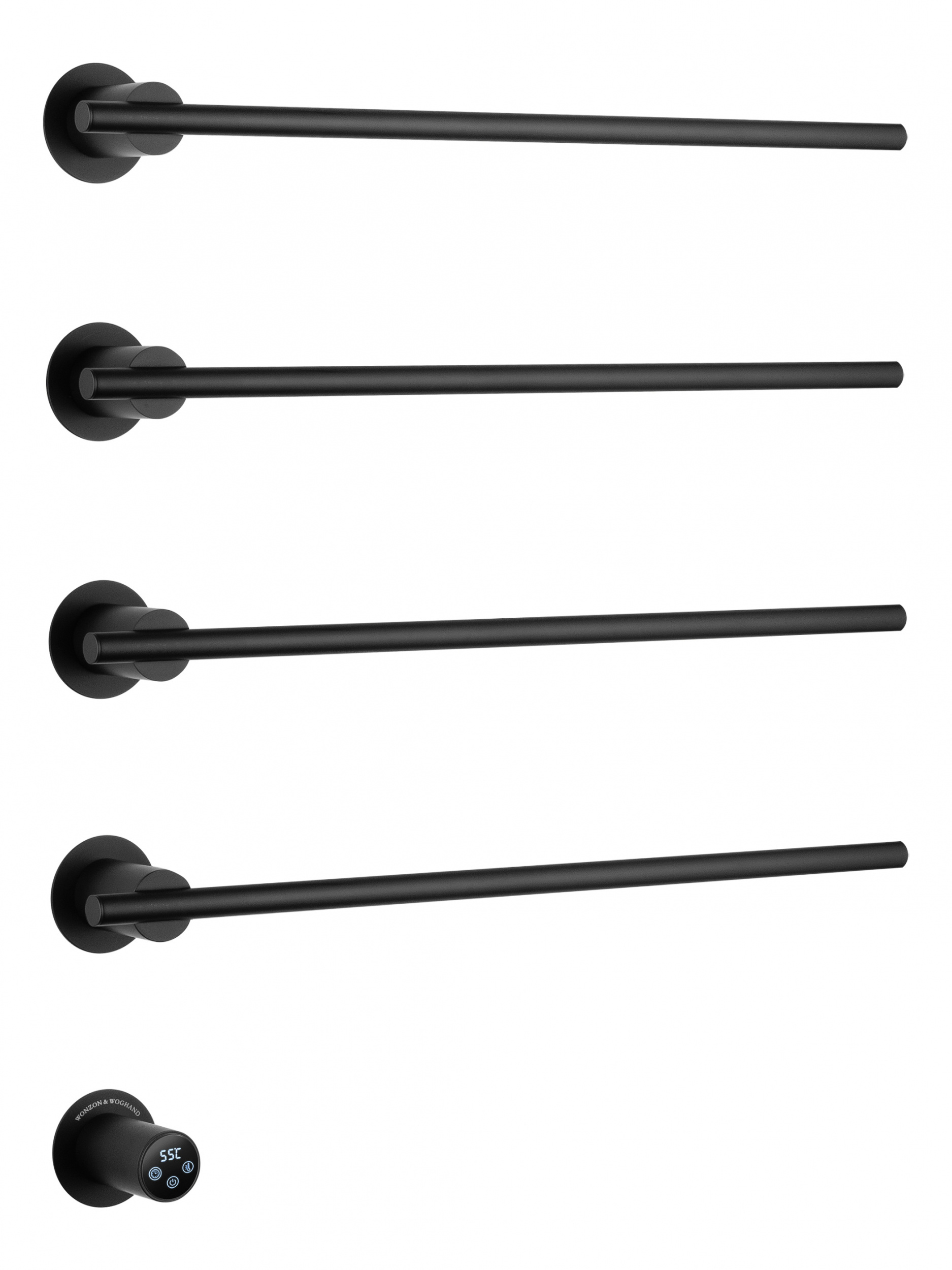 Полотенцесушитель электрический встраиваемый WONZON & WOGHAND DORTMUND, Черный матовый (WW-A364-MB)