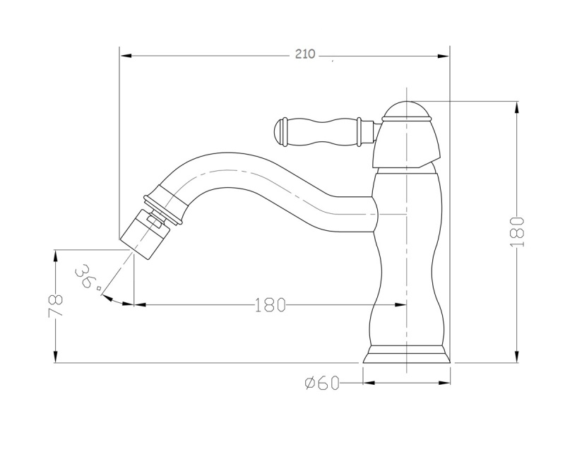 Смеситель для биде Bronze de Luxe TIFFANY 1902CR, хром