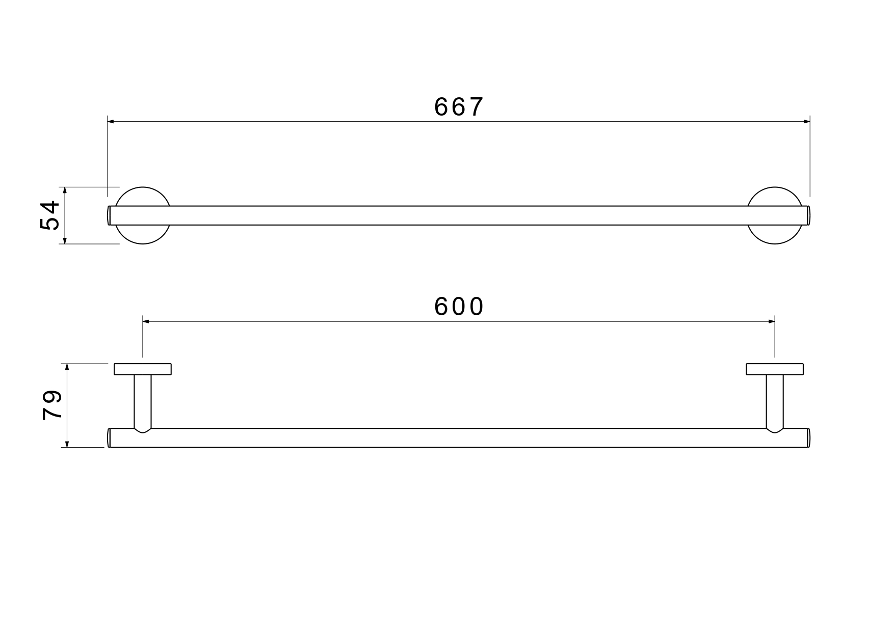 Полотенцедержатель 60см Aquatek Оберон AQ4214CR хром