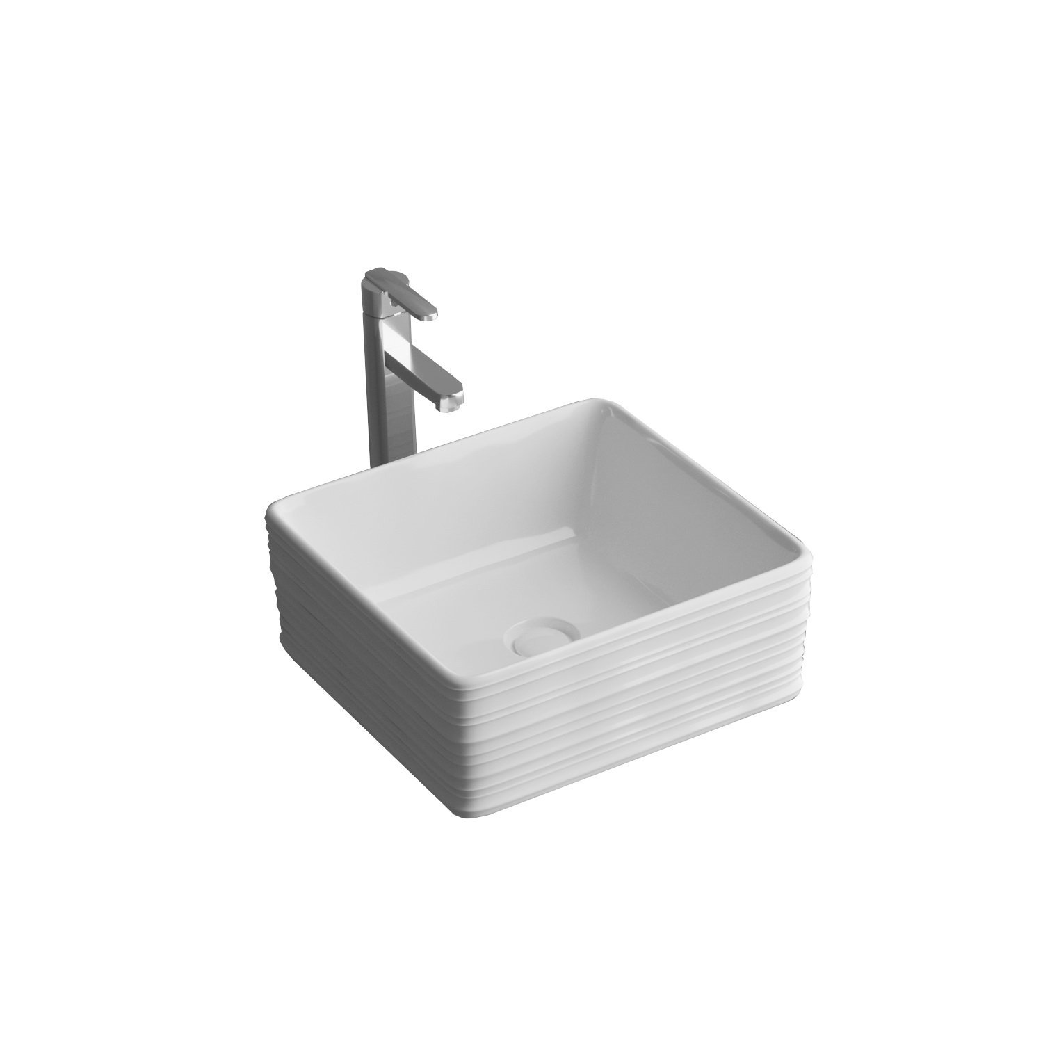 Раковина накладная 39.5см Grossman  GR-3026 белый