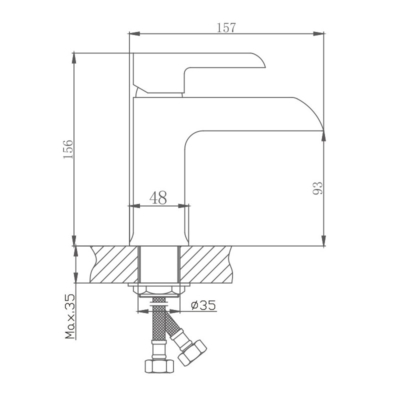 Смеситель для раковины Haiba HB10805-7, черный