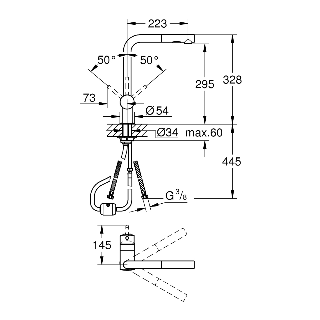 Смеситель для кухни мойки Grohe Minta 32168000