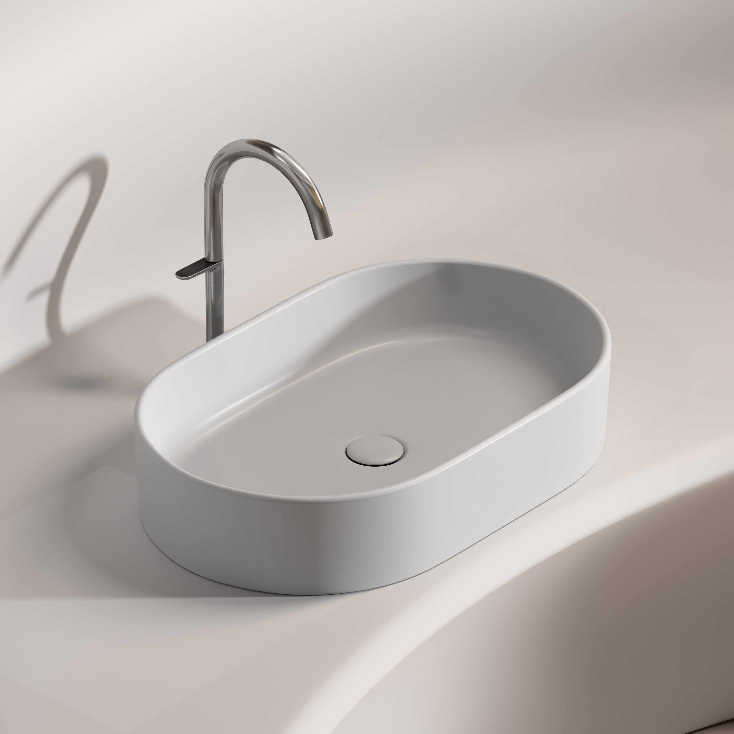 Раковина накладная 60см Ceramica Nova Element CN6048MSG серый матовый