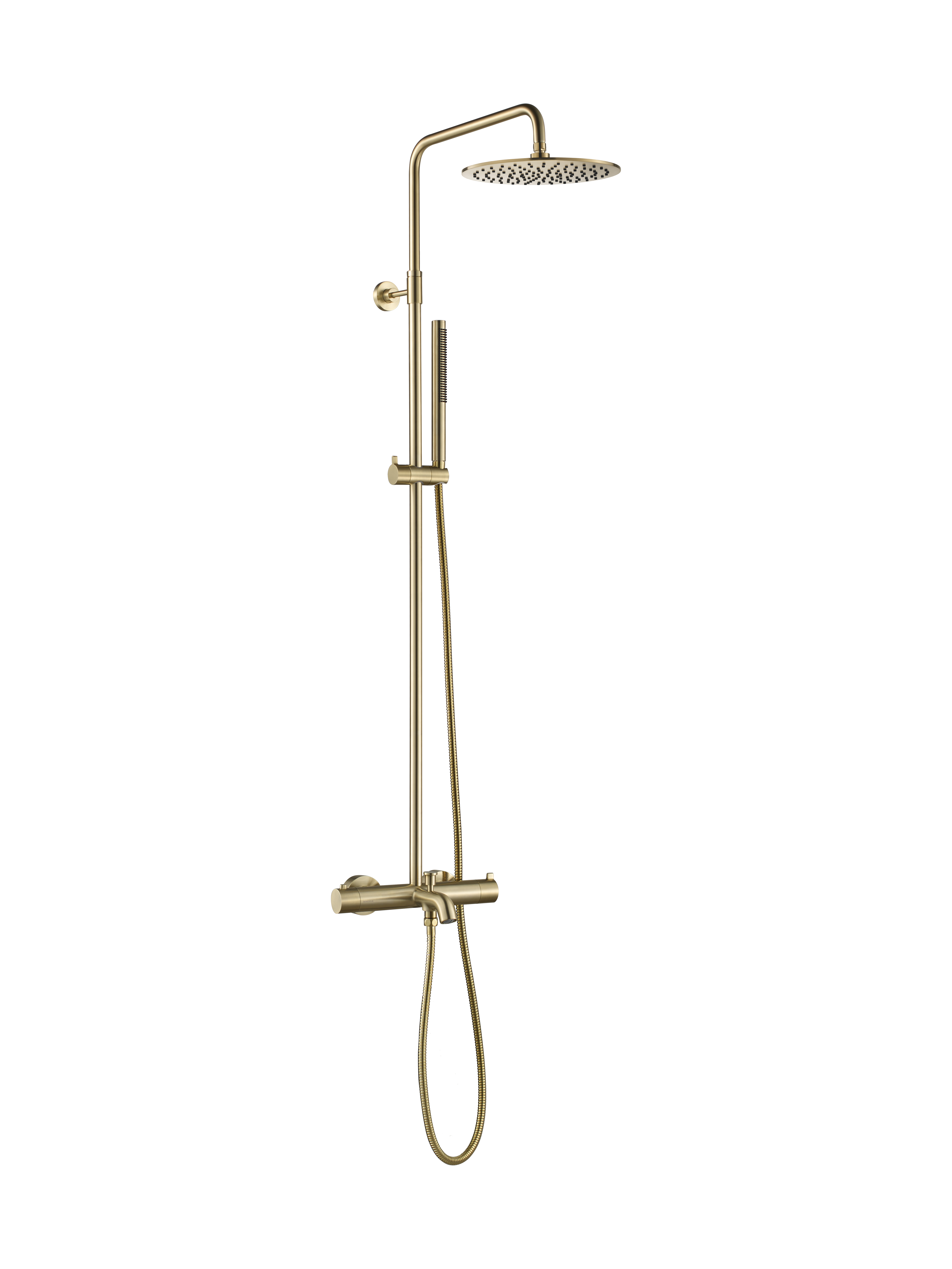 Душевая стойка для ванны с термостатом Benesque Lumiere 20010204 латунь брашированная