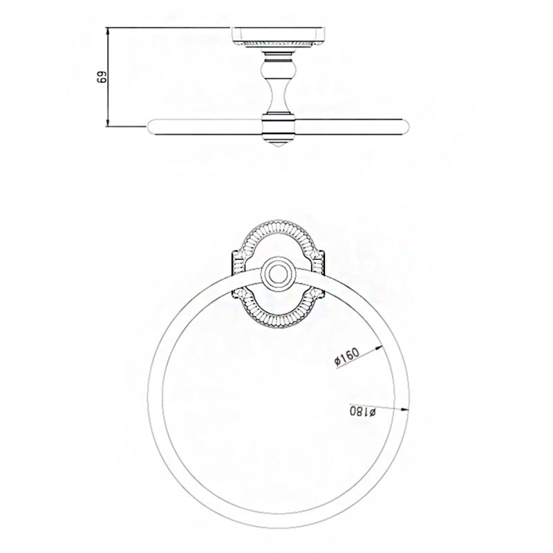 Кольцо для полотенец Bronze de Luxe ROYAL S25004, бронза