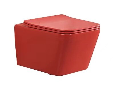 Унитаз подвесной SantiLine SL-5007MR красный матовый, с сиденьем микролифт