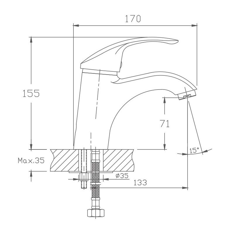Смеситель для раковины Haiba HB1021, хром