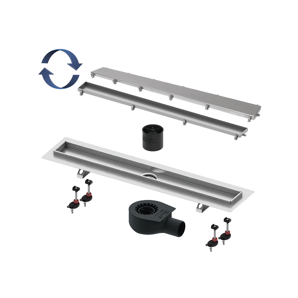 Душевой лоток 80см TECE Linus 15103089 (комлект с опорами, сифоном и вставкой под плитку)