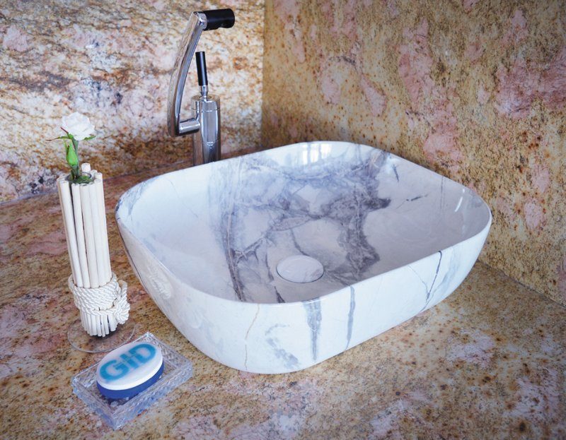 Раковина накладная 50см Gid K397G125 белый/серый