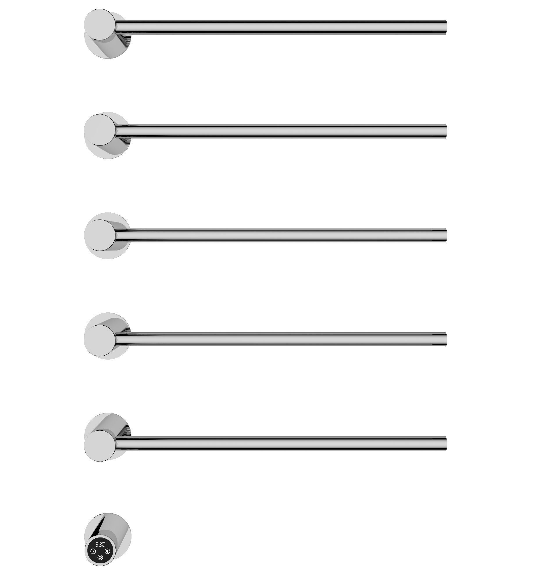 Полотенцесушитель электрический встраиваемый WONZON & WOGHAND HAMBURG, Хром (WW-AL315-CR)