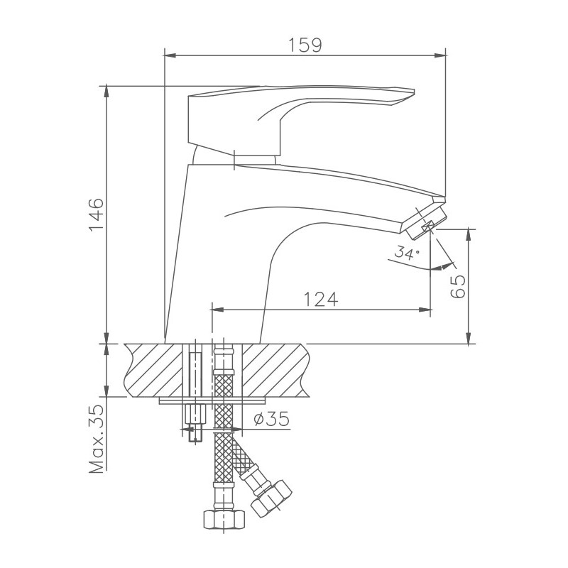 Смеситель для раковины Haiba HB1066, хром