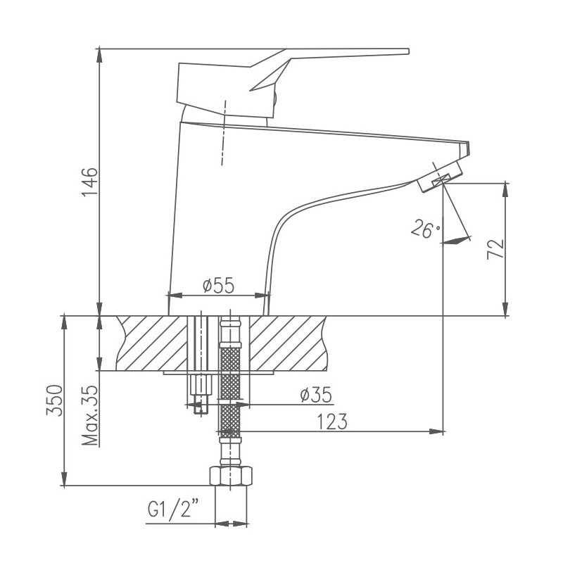 Смеситель для раковины Haiba HB1063, хром