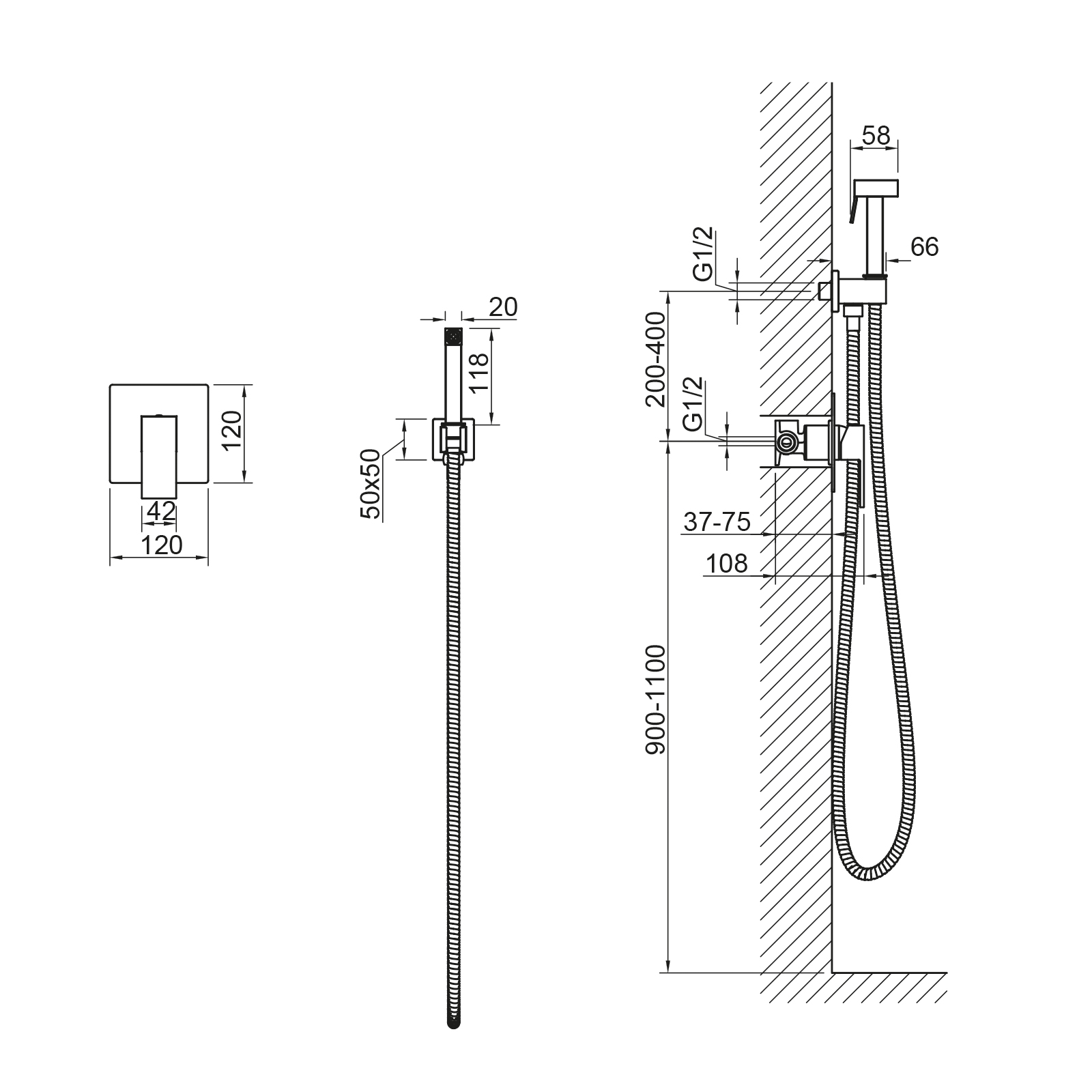 Смеситель для душа Timo Selene 2089/16SM белый матовый