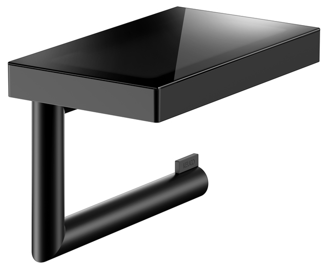 Держатель туалетной бумаги с полкой Keuco Reva 12873379000 черный матовый