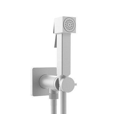 Гигиенический душ со смесителем Bossini Cube Brass E38003B.045 белый матовый