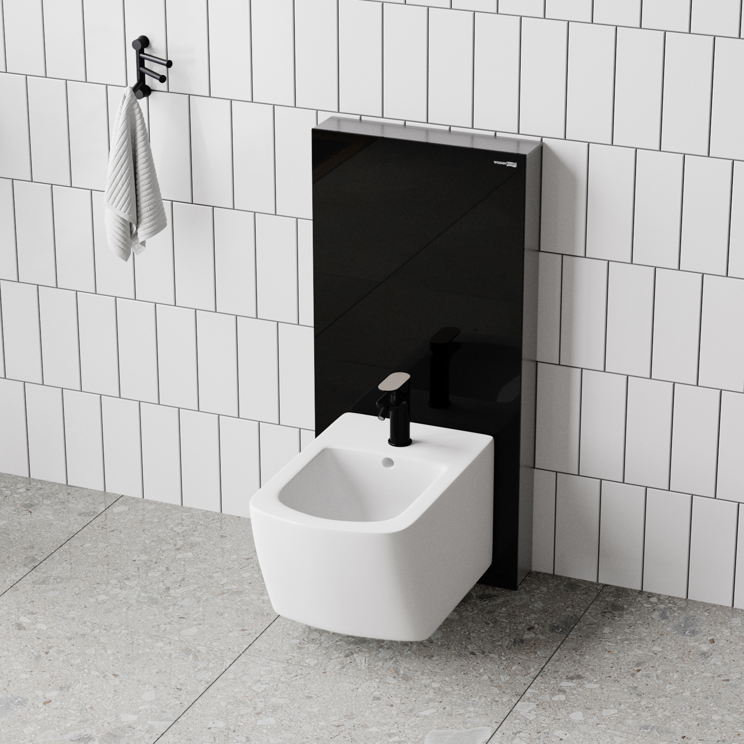 Пристенный модуль системы инсталляции для биде Wasserkraft Naab 86BDT.050.BL черный