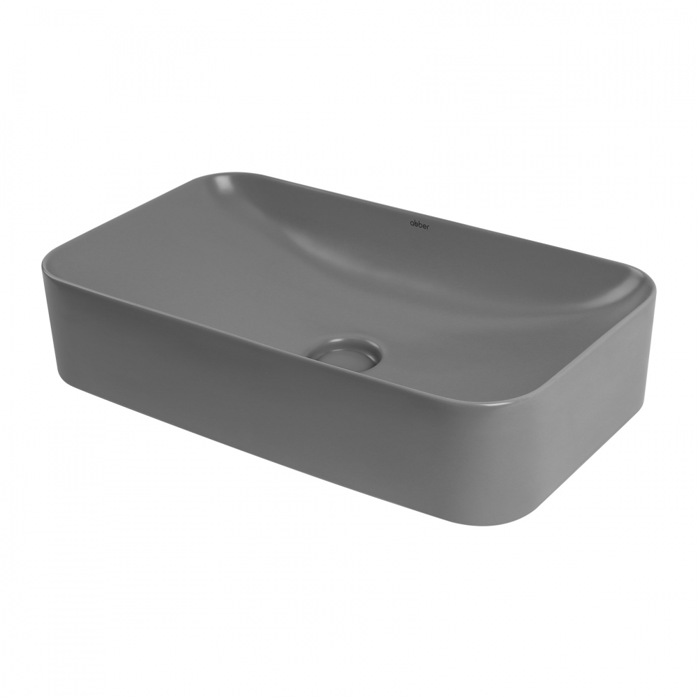 Раковина накладная 60см ABBER RECHTECK AC2204MG серый матовый