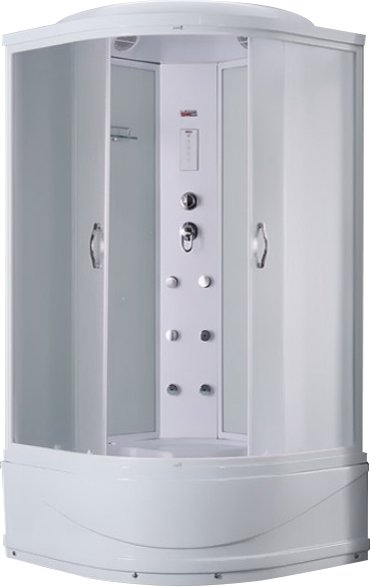 Душевая кабина Timo Eco TE-0700 100x100x215 профиль белый, стекло рифленое