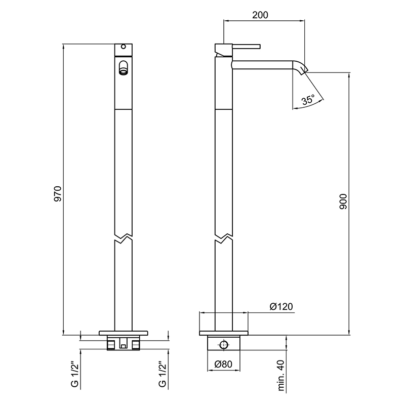 Смеситель для раковины Webert Elio EL832101345, никель