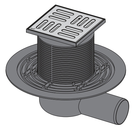 Душевой трап Alcaplast APV101 Хром матовый/Серый