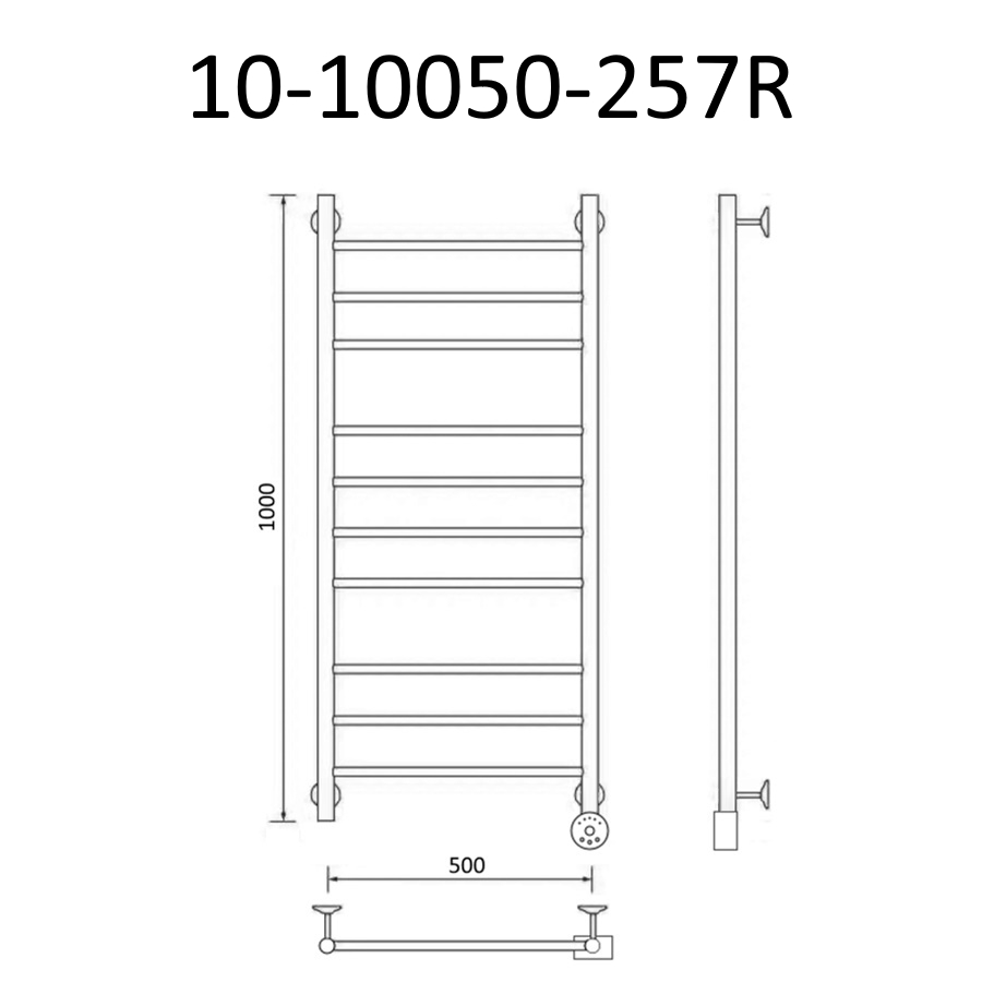Полотенцесушитель электрический Маргроид Вид 10 100х50 хром