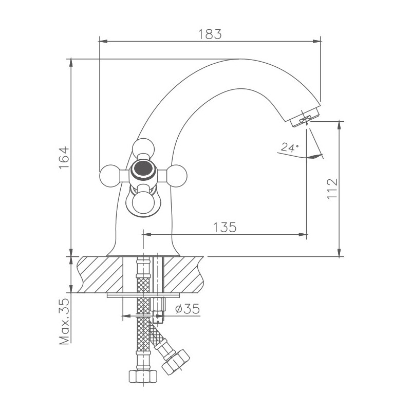 Смеситель для раковины Haiba HB1019-5, сатин